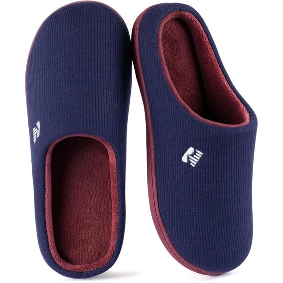 Women's Indigo/Wine  Two-Tone Comfy Memory Foam Slipper  Indoor House Shoes - Picture 1 of 6